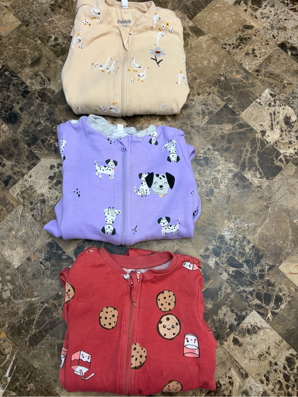Pekkle bundles of 3 pajamas 12 months